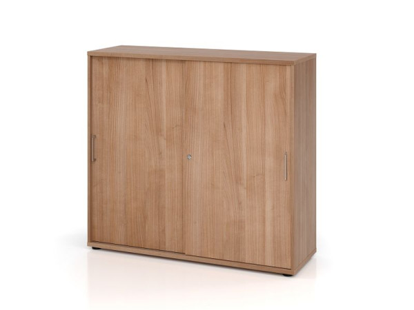 Hammerbacher Schiebetürschrank 1753S BS, 3 OH, Korpus: Nussbaum / Front: Nussbaum, 120 x 40 x 110 cm (BxTxH), V1753S/N/N/BS