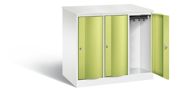 C+P XL-Schließfachschrank Resisto, H1077xB1148xT640mm, Farbe: Verkehrsweiß / Viridingrün, 8271-373 S10072