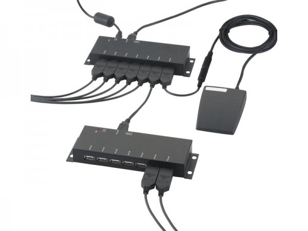 HELIOS PREISSER USB Hub 7-fach, mit Stecker-Netzgerät, 1998730