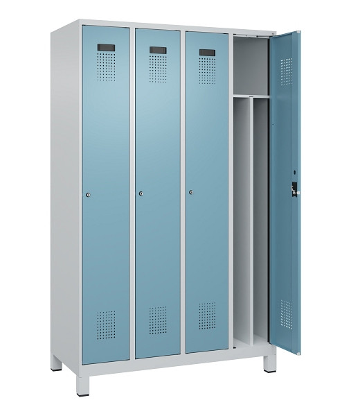 C+P Spind Evolo PLUS, mit Füßen, 4 Abteile, 1950x1200x500mm, 7035/0010, Verschluss Zylinderschloss, 049010-40F S10036