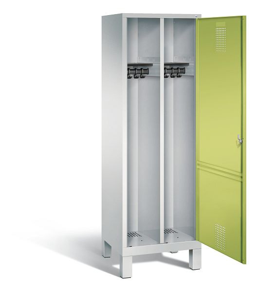 C+P Schwarz-Weiss-Spind Evolo, H1850xB610xT500mm, Farbe: Lichtgrau / Viridingrün, 48210-20 S10061