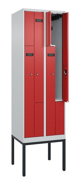 C+P Z-Spind Evolo PLUS, Gestell, 4 Fächer, 2120x600x500mm, 7035/3000, Zylinderschloss, 0490337-204 S10030