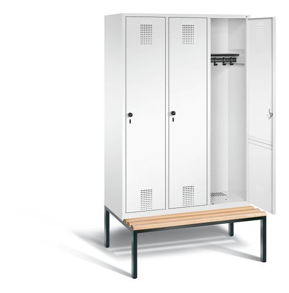 C+P Garderobenschrank Evolo, H2090xB1200xT815mm, Farbe: Verkehrsweiß, 48050-32 S10350