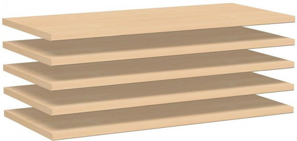 geramöbel Regalzwischenboden zur Verbindung von 2 Schränken, 5 Stück, 800x383x19, Buche, N-386200-B