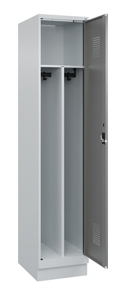 C+P Spind Evolo PLUS, mit Sockel, 1 Abteil, 1950x400x500mm, 7035/0004, Verschluss Zylinderschloss, 049020-12F S10041