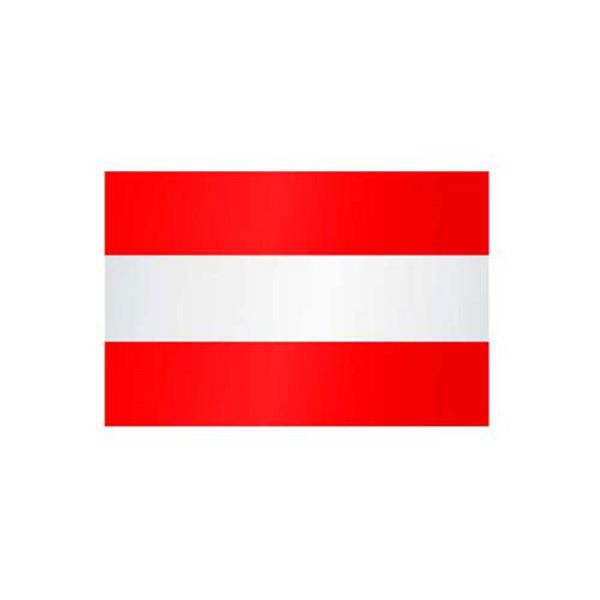 Stein HGS Länderflagge Österreich (ohne Wappen), 300 x 120 cm (Hochformat), mit Kunststoff-Karabiner, FlagTop 160 g/m², für Fahnenmasten 7 m, ohne Hohlsaum, 27355
