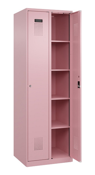 C+P Wäsche-Spind Evolo PLUS, 2 Abteile, 1850x600x500mm, 3015/3015, Verschluss Zylinderschloss, Ablageböden 8, 049000-20B S10051