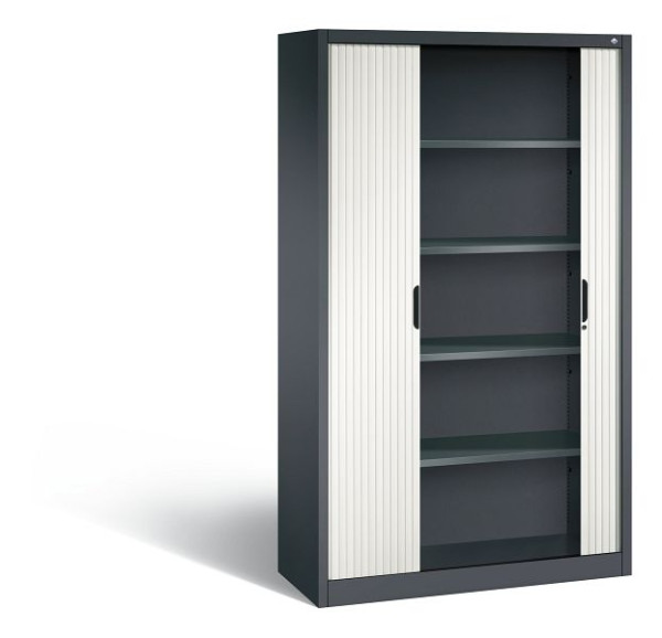 C+P Rollladenschrank Omnispace, H1980xB1200xT420mm, Farbe: Schwarzgrau / Verkehrsweiß, Griffmulde, 5 OH, 3203-00 S10607