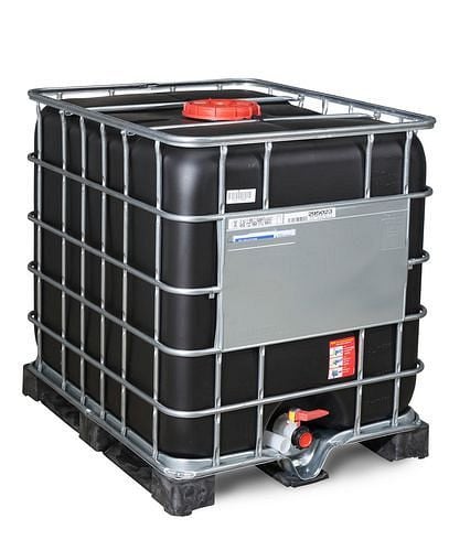DENIOS IBC Gefahrgut-Container, UV, PE-Palette, 1000 l, Öffnung NW225, Auslauf NW50, 266-171