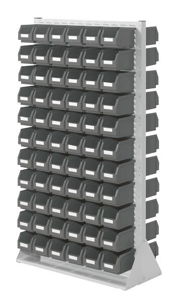 Kappes RasterPlan- Systemeinheit Größe 5 doppelseitig H1790 x B1000 x T430 mm RAL 7035, Inklusiv Lagersichtkasten 132 x Größe 5, 7009.04.4413