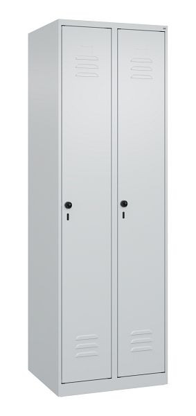 C+P Umkleidespind Classic PLUS, 2 Abteile, 1850x600x500mm, 7035/7035, Drehriegel, 080000-20 S10000