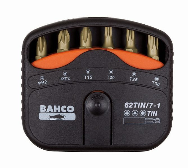 Bahco Bit-Satz, 7-teilig, TIN, PH, PZ, Torx, 62TIN/7-1, 7314150203505