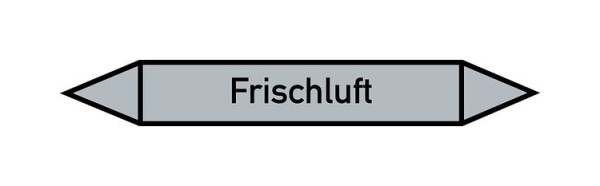 Schilder Klar Rohrleitungskennzeichen Frischluft, 187x26 mm Folie selbstklebend, 101515/61