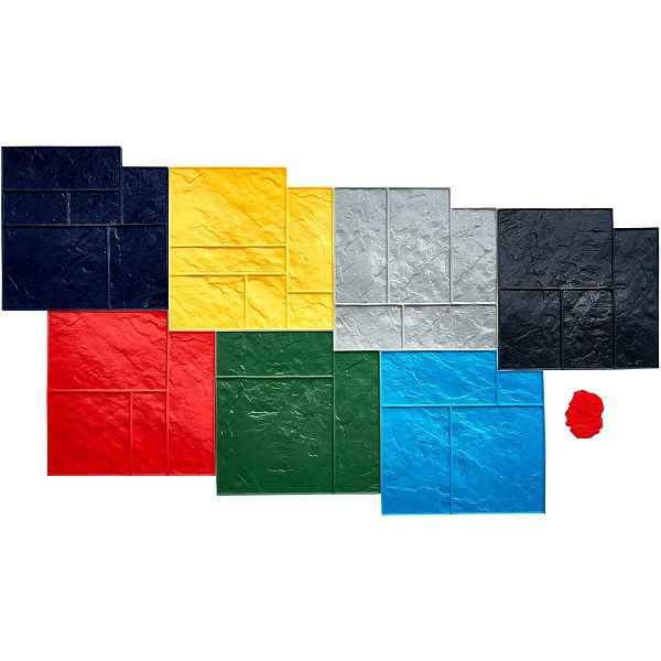 VEVOR 7x Betonstempel Steintextur Beton Zement Abdruck Polyurethan 618x618mm, DPMJCSFX7PCS55GGOV0
