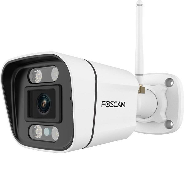 FOSCAM V5P 5 MP Dual-Band WLAN Überwachungskamera mit integriertem Scheinwerfer und einer Alarmsirene (weiß), fsv5pw