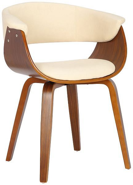 CLP Stuhl Bruce Kunstleder walnuss, creme, 322264, 4251756491178