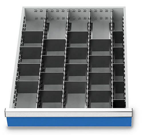 Bedrunka+Hirth Schubladeneinsätze T736 R 18-24, für Blendenhöhe 75 mm, 3 x MF 600 mm, 5 x TW 75 mm, 5 x TW 150 mm, 110BLH75