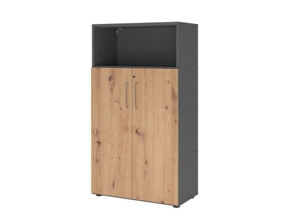 Hammerbacher Regal/Türen, 4OH, graphit/asteiche, VFW48T3KG/G/R/BS