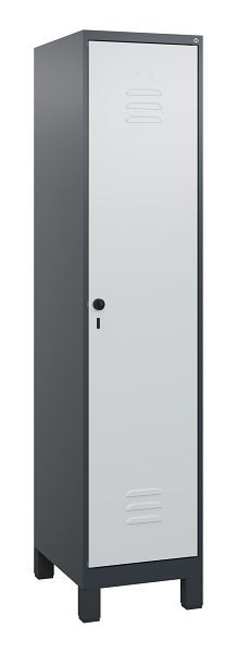 C+P Umkleidespind Classic PLUS, Füße, 1800x400x500mm, 7016/7035, Drehriegel, 0800107-12 S10013
