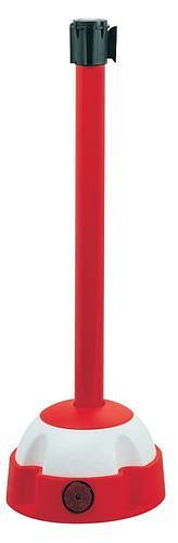 DENIOS Personenleitsystem K400, rot-weißes Gurtband, Aluminium, Innen / Außen, rot, 157647