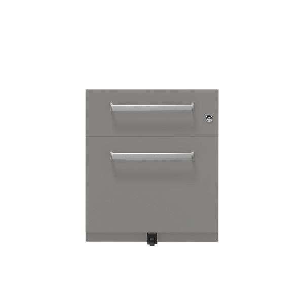 Bisley Rollcontainer Note™, 2 Schubladen, Tiefe 565 mm, Designgriff, 649 slate, NWH59M7SF649