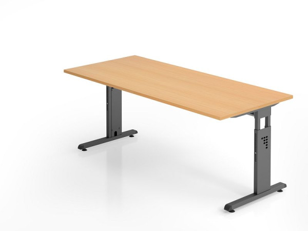 Hammerbacher Schreibtisch OS19, 180 x 80 cm, Platte: Buche, 25 mm dick, 2 mm ABS-Kante, Rechteckform, VOS19/6/G