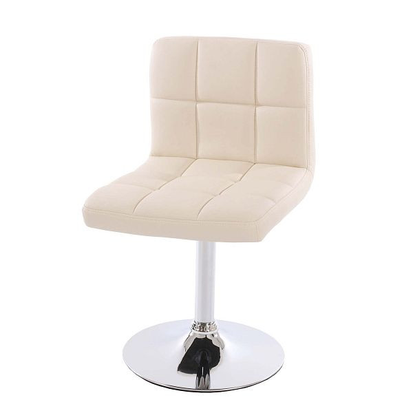 Mendler Esszimmerstuhl Kavala, Küchenstuhl Stuhl, drehbar, Kunstleder creme, Chromfuß, 74405