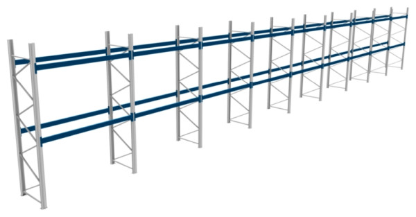 BITO Palettenregal P2 4005x1100x25500 Komplettregal, 2E, 800 RAL5010 U, 56447