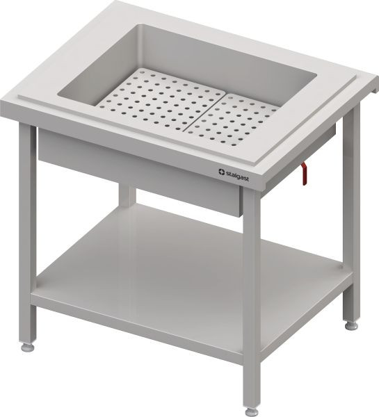 Stalgast Edelstahl Neutralausgabe mit Eiswanne 2x GN1/1, 920x750x880 mm, Granitabdeckung "Standard G1", CF09201