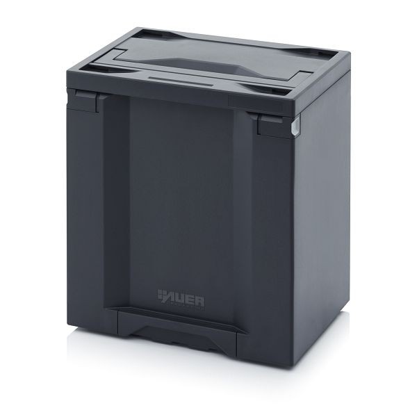 Auer Toolboxen Pro, 40 x 30 x 45 cm, Box dunkelgrau, Deckel dunkelgrau, TB 4344 F1