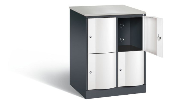 C+P XL-Schließfachschrank Resisto, H1077xB772xT640mm, Farbe: Schwarzgrau / Verkehrsweiß, 8472-273 S10040
