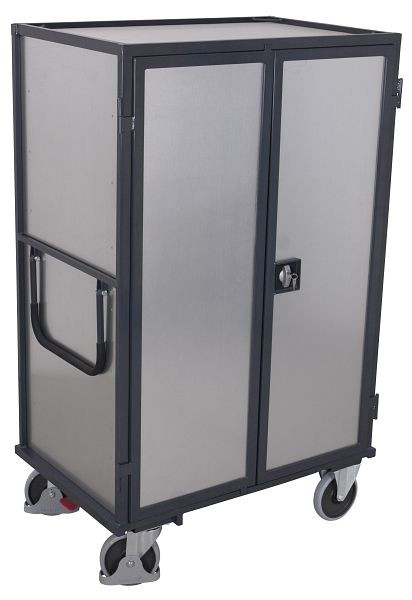 VARIOfit ESD Etagenwagen fest verschweißt, Außenmaße: 1.115 x 730 x 1.810 mm, Ladefläche: 1.000 x 660 mm, mit Türen, sw-700.868