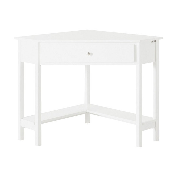 SoBuy Schreibtisch mit einer Schublade Weiß 76x76x76 cm, Minimalistisch, FWT31-W
