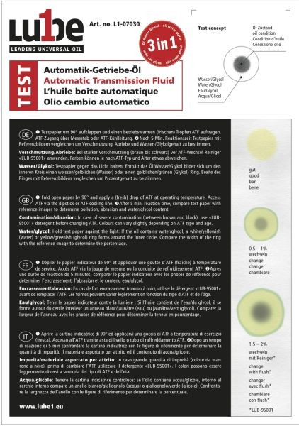 Lube1 ATF Zustands- und Glykoldiagnose, VE: 25 Stück/Packung, L1-07030