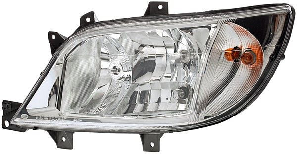 HELLA Halogen-Hauptscheinwerfer, für u.a. Mercedes-Benz Sprinter 3-T Chassis (903), ECE, für Linksverkehr, links, 1LH 246 047-031