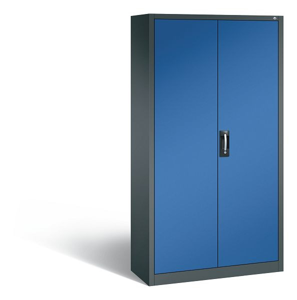 C+P Magazinschrank Serie 13, H1980xB1000xT420mm, Farbe: Anthrazitgrau / Enzianblau, Muldengriff, 133144A24 S10017
