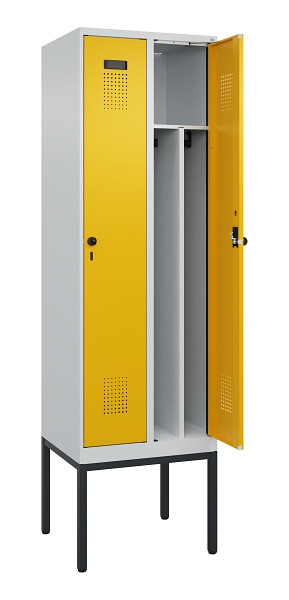 C+P Spind Evolo PLUS, Gestell, 2 Abteile, 2120x600x500mm, 7035/1004, Verschluss Drehriegel, 0490307-20F S10000