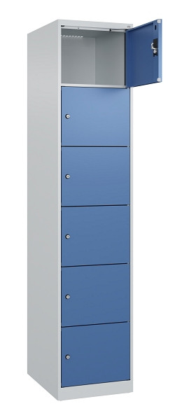C+P Schließfachschrank Evolo PLUS, 6 Fächer, 1850x400x500mm, 7035/5023, 049000-126 S10008