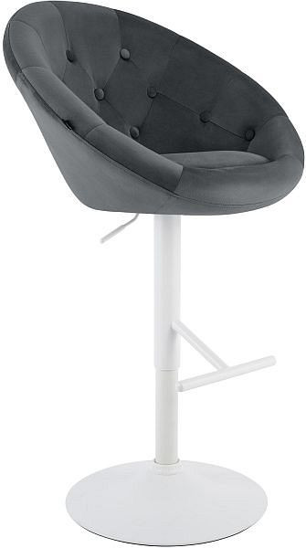 CLP Barhocker London Samt weiß, dunkelgrau, 327555