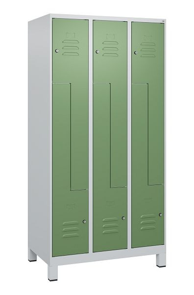 C+P Z-Spind Classic PLUS, Füße, 6 Abteile, 1800x900x500mm, 7035/6011, Zylinderschlösser, 0800137-306 S10021