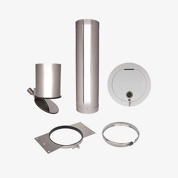 HKW Wäscheabwurf-System Komplett Set 1, Edelstahl, Schachtlänge: 1,30 Meter, Ø 285 mm, 22851N