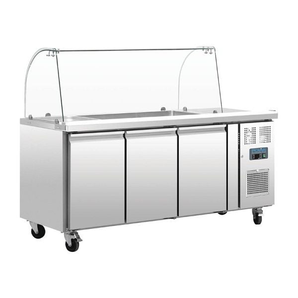 Polar Serie U 3-türige GN-Saladette mit Schutzhaube, CT394