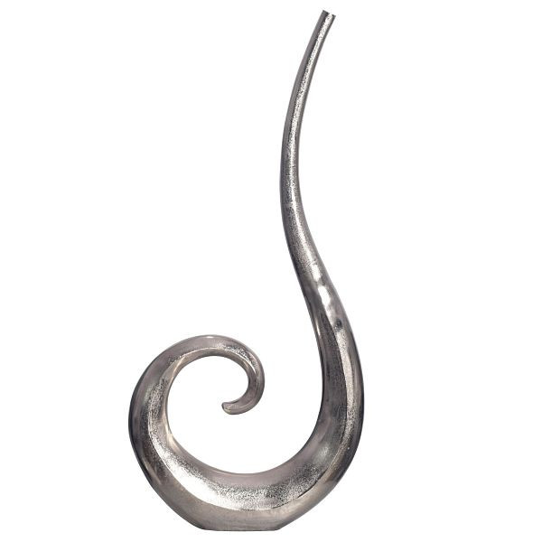 Wohnling Deko Vase 100cm Aluminium Silber Spirale Blumenvase Modern Groß, XXL Alu Bodenvase Metall Wohndeko Handgefertigt, WL7.201