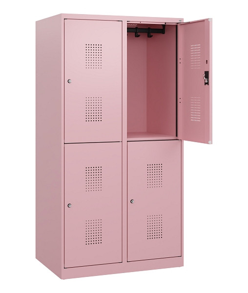 C+P Doppelstöckiger Spind Evolo PLUS, 4 Fächer, 1530x800x500mm, 3015/3015, Zylinderschloss, 0493005-22 S10074