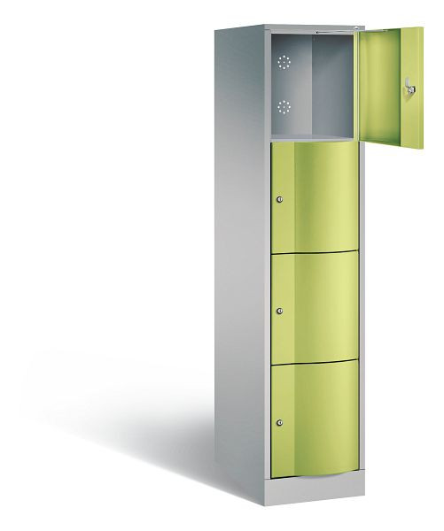 C+P XL-Schließfachschrank Resisto, H1950xB396xT640mm, Farbe: Weißaluminium / Viridingrün, 8470-173 S10023
