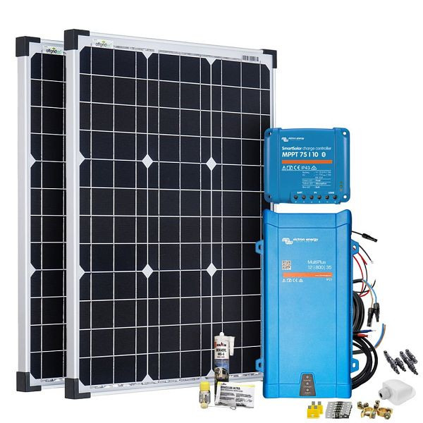 Offgridtec Mobil VeCore S 100W Wohnmobil Solaranlage inkl. MultiPlus12/800/35 Wechselrichter und Laderegler - weiß, 4-01-023895-004