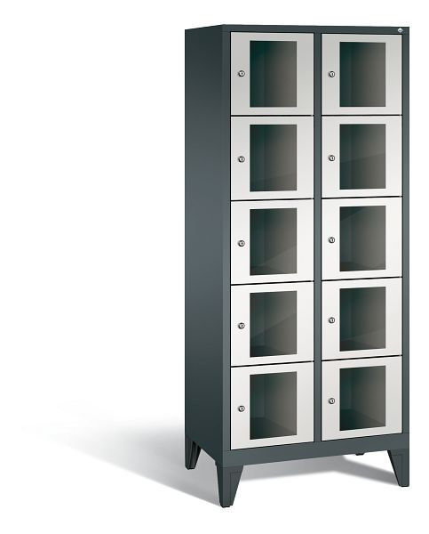 C+P Schließfachschrank Classic, 10 Fächer, H1850xB810xT500 mm, Anthrazit/Grau, 8010A225 S10027