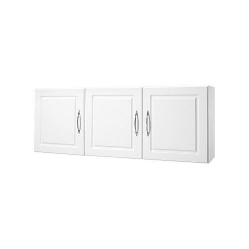 VEVOR 2-stöckiger Wandhängeschrank, 3 Türen, verstellbares Regal (316x1372x516mm), für Küche/Garage/Wäscherei, weiß, XYFJSM54INCHBDLHK001V0