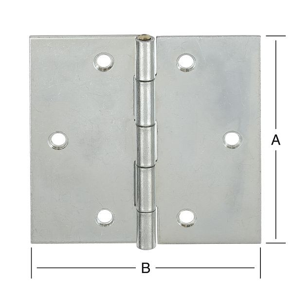 Vormann DIN-Scharnier käntig, 50 x 50 verzinkt, VE: 10 Stück, 092058000