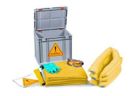 Produktbild von DENSORB Bindemittel-Notfall-Set in Euro-Stapelbehälter, Ausführung Spezial, 282169 DENSORB Bindemittel-Notfall-Set in Euro-Stapelbehälter, Ausführung Spezial, 282169